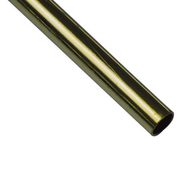 Tubo de acero redondo en dorado de 1,5 metros y 19mm de diámetro para armarios