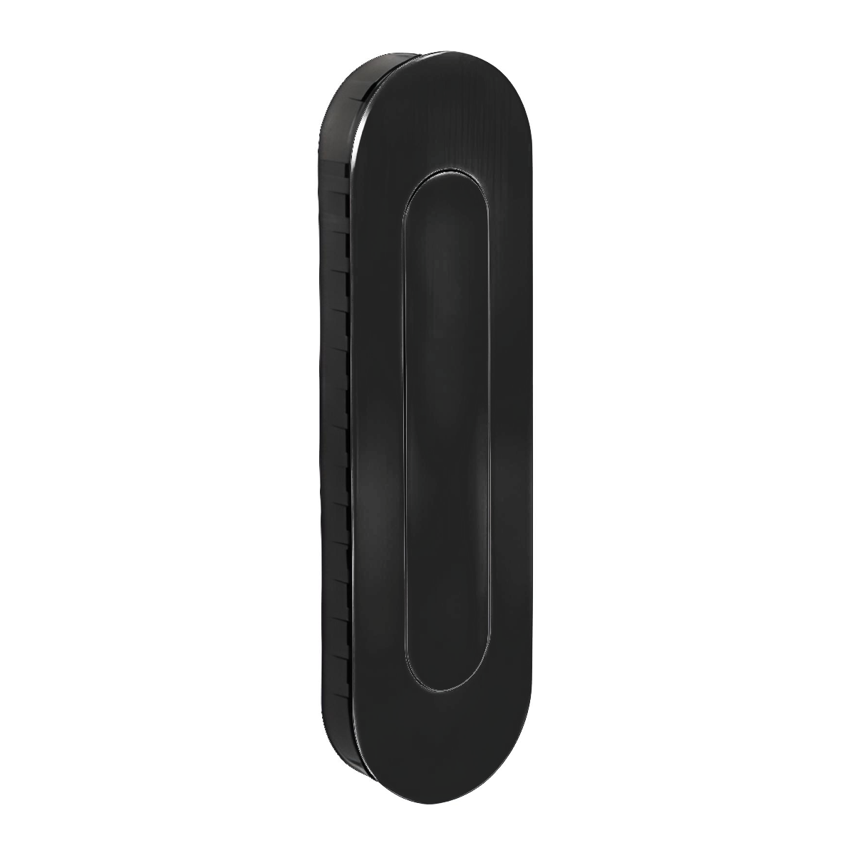 Tirador uñero 3076 inoxidable negro ovalado con muelle para correderas y armarios