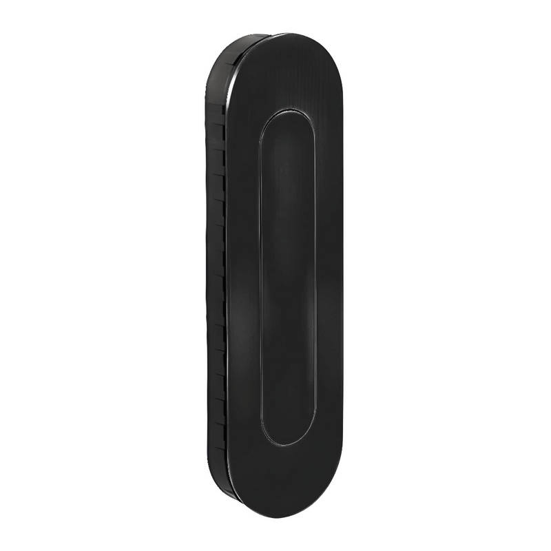 Tirador uñero 3076 inoxidable negro ovalado con muelle para correderas y armarios