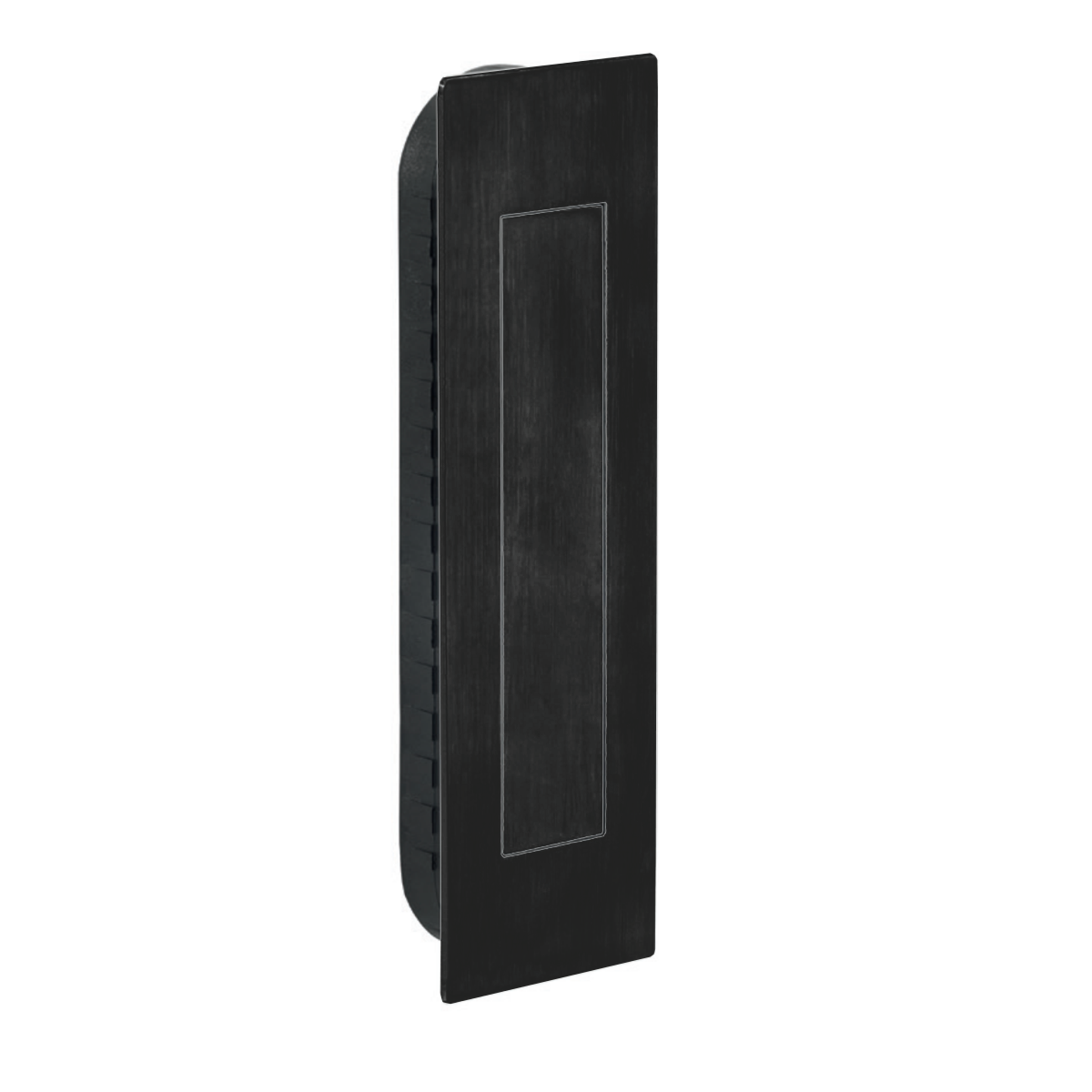 Tirador uñero 3076 negro rectangular con muelle para correderas y armarios