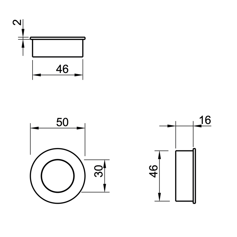 3077 stainless steel round black nail puller with spring for sliding doors and cabinets