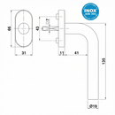 Manilla curva de acero inoxidable de 3 posiciones con roseta ovalada ideal para ventanas