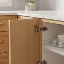 Straight hinge 110º with 35mm cup opening in nickel-plated 3D base without piston 