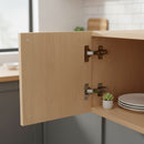 Straight hinge 110º with 35mm cup opening in nickel-plated 3D base without piston 