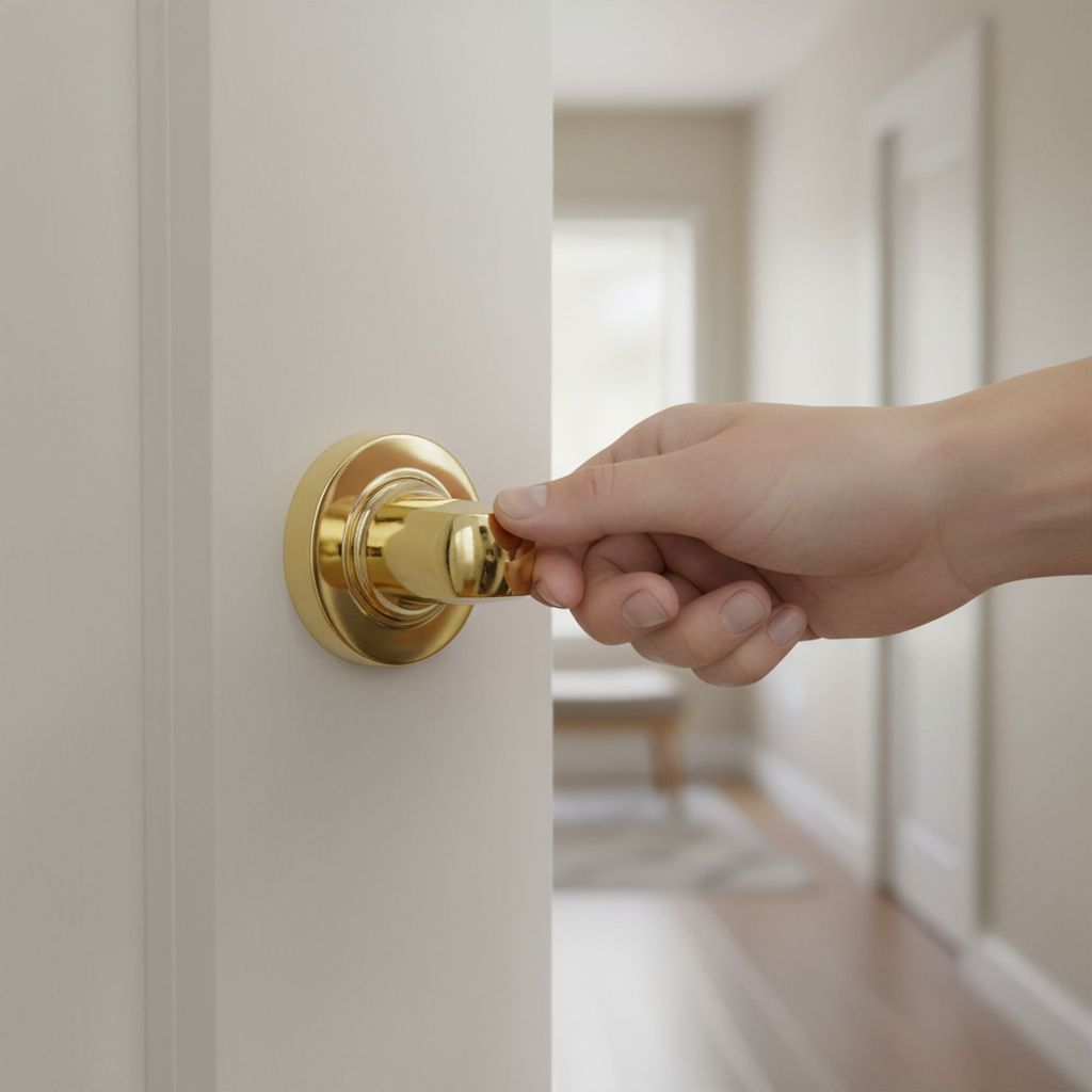 Condena de 35mm de diámetro en acabado dorado brillo para puertas