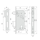 Cerradura de embutir de 47 entre ejes y 50 hasta bocallave canto recto latonado – No (HD)