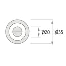 Condena de 35mm de diámetro en acabado blanco para puertas (HD)