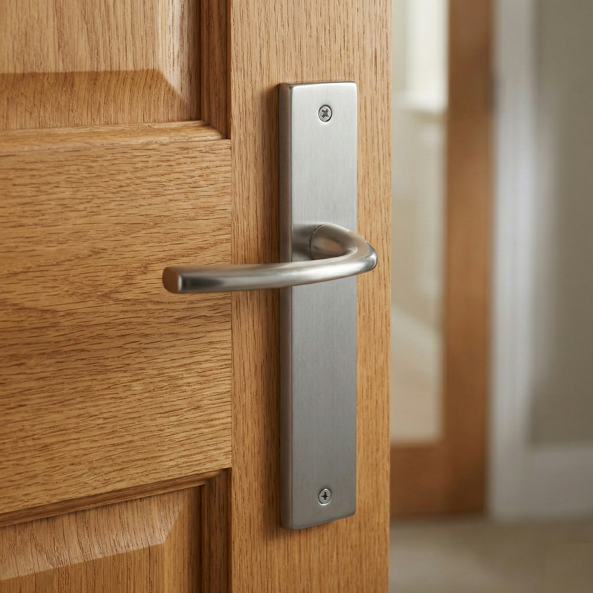 Sencilla modelo '700' manilla de zamak acabado níquel satinado para puertas