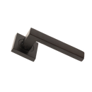 Manilla negra con roseta cuadrada de acero inoxidable para puertas