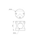 Nudo conector unión tres tubos. Cabina fenólica