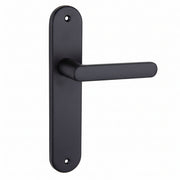 Manilla con placa ovalada de aluminio 250x48 mm en negro para interior