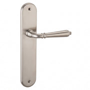 Manilla con placa ovalada de aluminio níquel satinado 250x48 mm