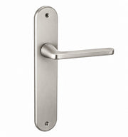 Manilla con placa ovalada de aluminio níquel satinado 250x48 mm