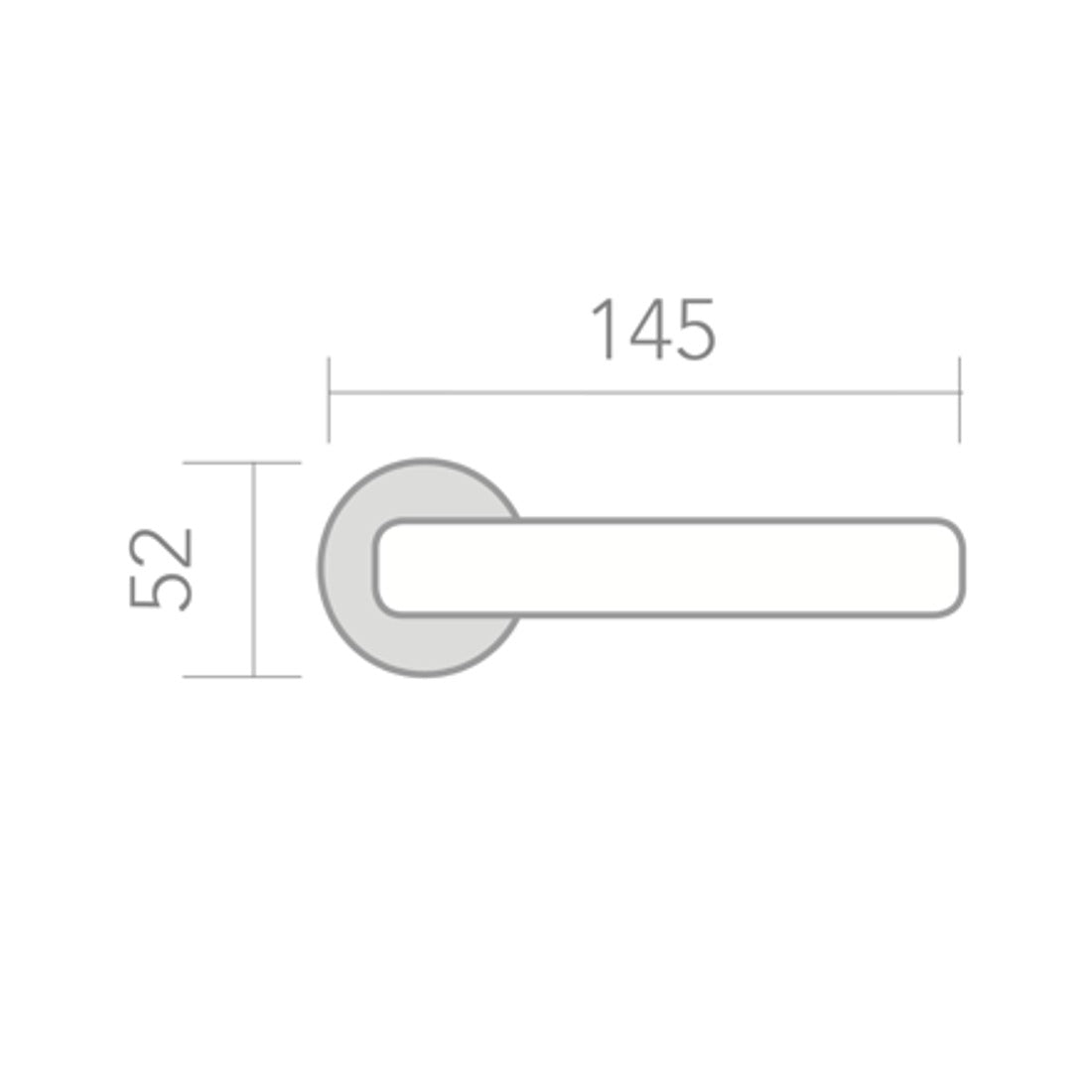 Manilla de aluminio Belenus con Roseta Redonda en acabado níquel combinado para puertas (HD)