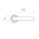 Medidas de manilla rústica con roseta redonda en acabado níquel satinado