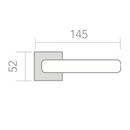 Medidas manilla con roseta cuadrada de zamak modelo 730