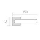 Medidas de manilla de zamak con roseta cuadrada modelo 120