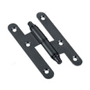 Pernio de pala redonda 100 x 57 acabado en forja negro con remate para puertas – Izquierda (HD)