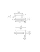 Picaporte de aluminio negro para puertas de cristal con manillas incluidas