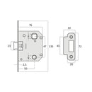 Picaporte unificado silencioso Reversible con entrada a 47mm (HD)