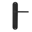 Manilla con placa ovalada acabado negro mate para puertas modelo 530