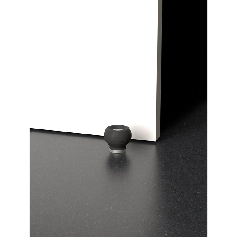Tope de puerta adhesivo suave moderno de aluminio acabado negro mate