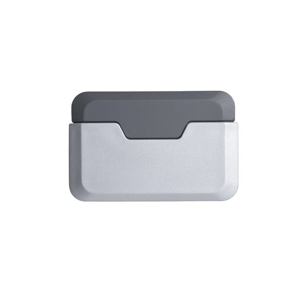 Decorative adhesive rectangular aluminum door stop in metallic finish