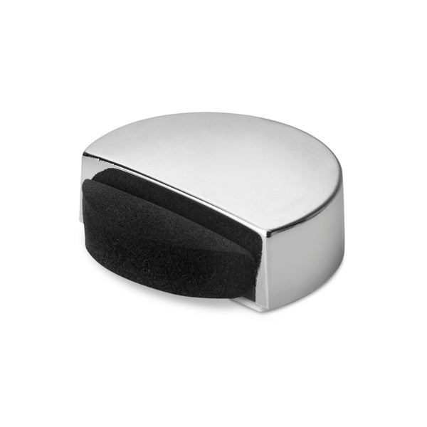 Glossy chrome ABS plastic self-adhesive door stopper with foam rubber buffer