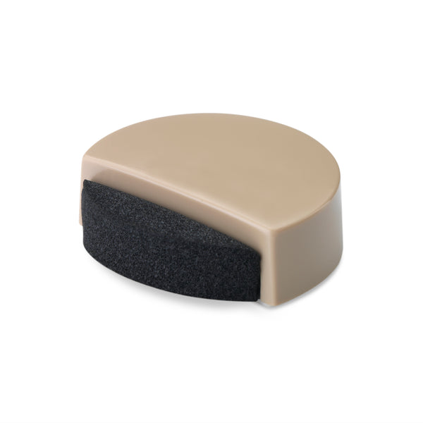 Beige ABS Plastic Self Adhesive Door Stopper with Foam Rubber Buffer