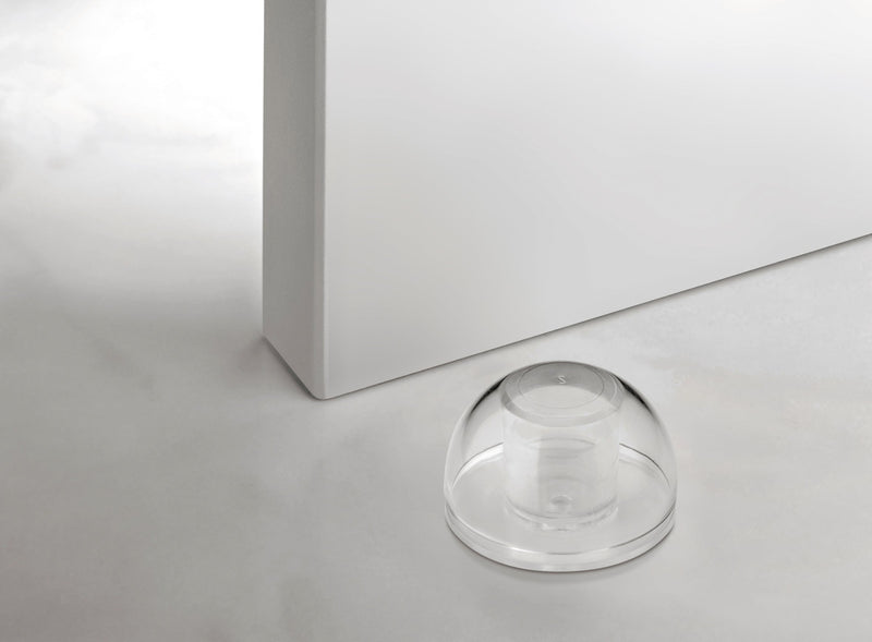 6 topes de puerta adhesivo circular transparente de plástico