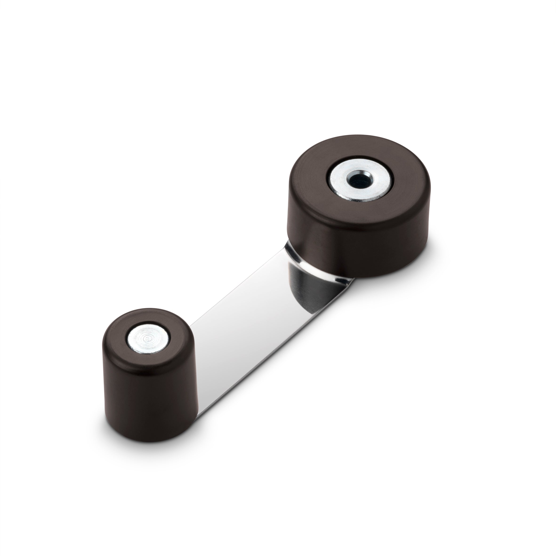 Adhesive brown retainer and twist stop with metal base for doors