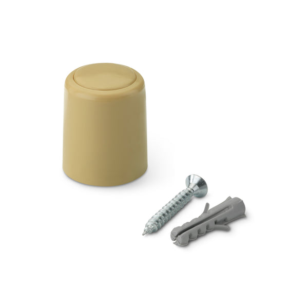 Beige plastic stopper with screw included for interior doors