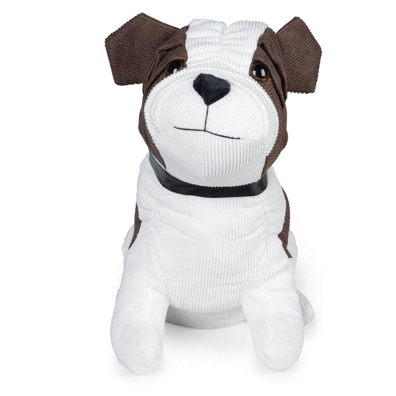 White Brown Dog Shaped Nylon Textile Door Retainer Stopper