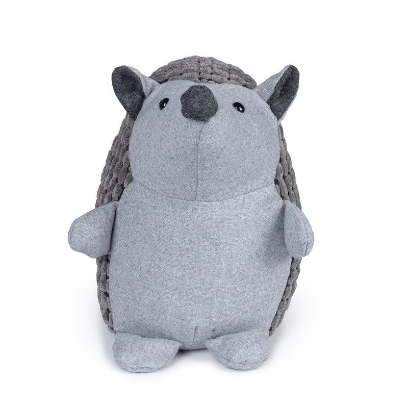 Gray hedgehog-shaped textile door retainer stopper