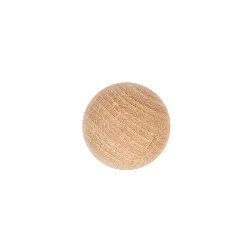 Pomo liso de madera de haya de 30mm de diámetro en acabado haya para armarios y muebles