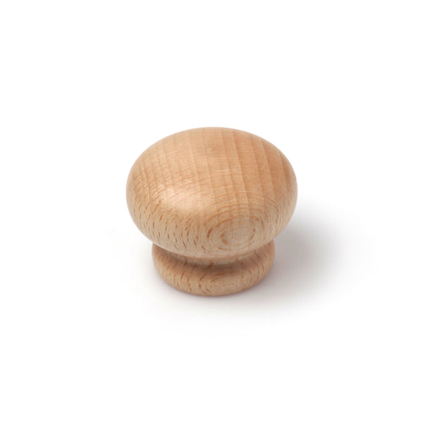Pomo liso de madera de haya de 40mm de diámetro en acabado haya para armarios y muebles