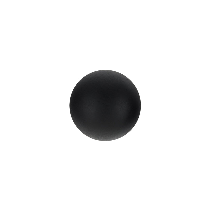 Pomo esférico fabricado en ABS acabado negro mate con 28mm de diámetro