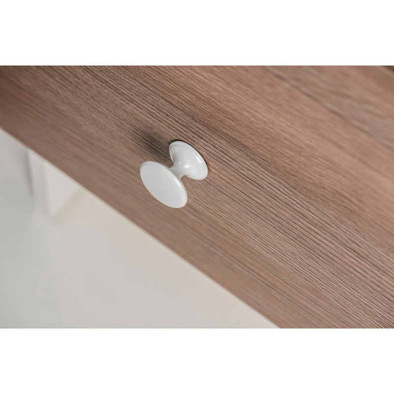 Modern 33ø zamak knob in white finish for cabinets