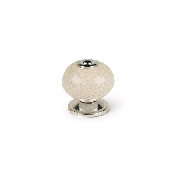 40mm diameter beige finished aluminum and broken porcelain knob for furniture