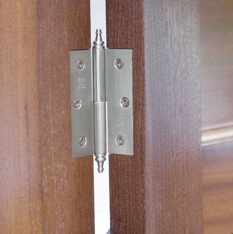 Removable square edge hinge with stainless steel finish 60x40mm