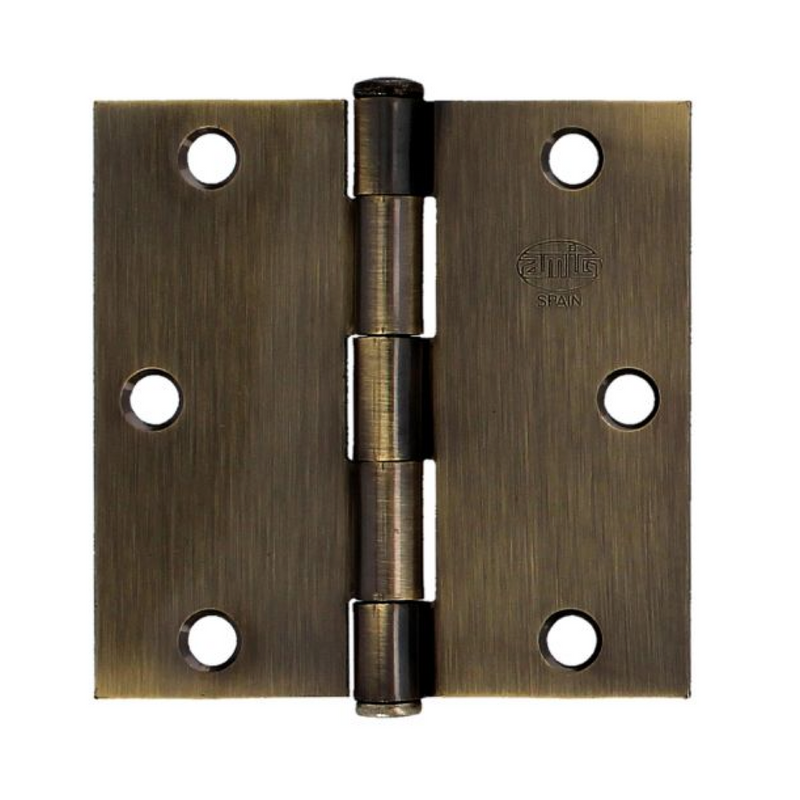 4x4" square steel hinge without finish in leather finish 