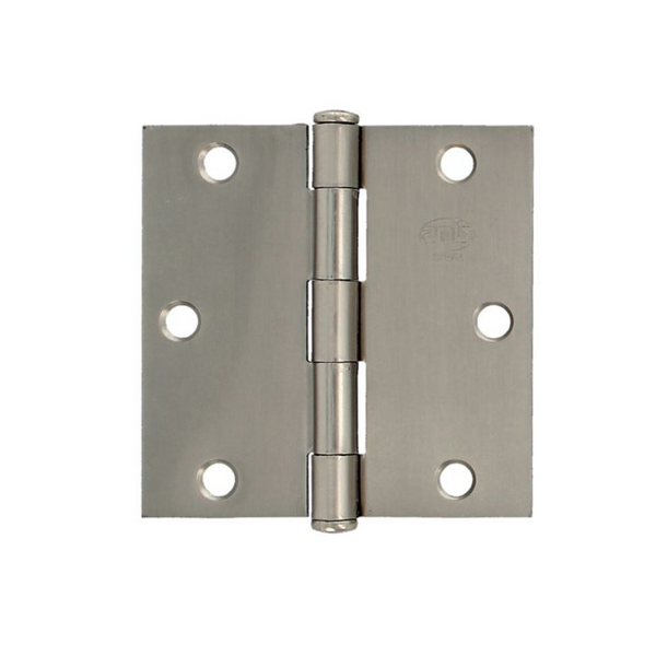 3x3" square steel hinge without finish in matte chrome finish