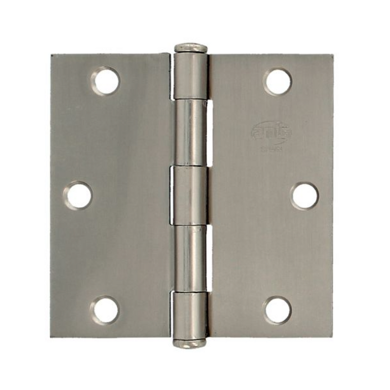 4x4" square steel hinge without cap in matte chrome finish 