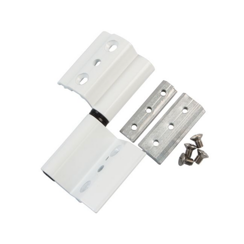 Bisagra de aluminio blanca para ventanas practicable de perfil 40/20