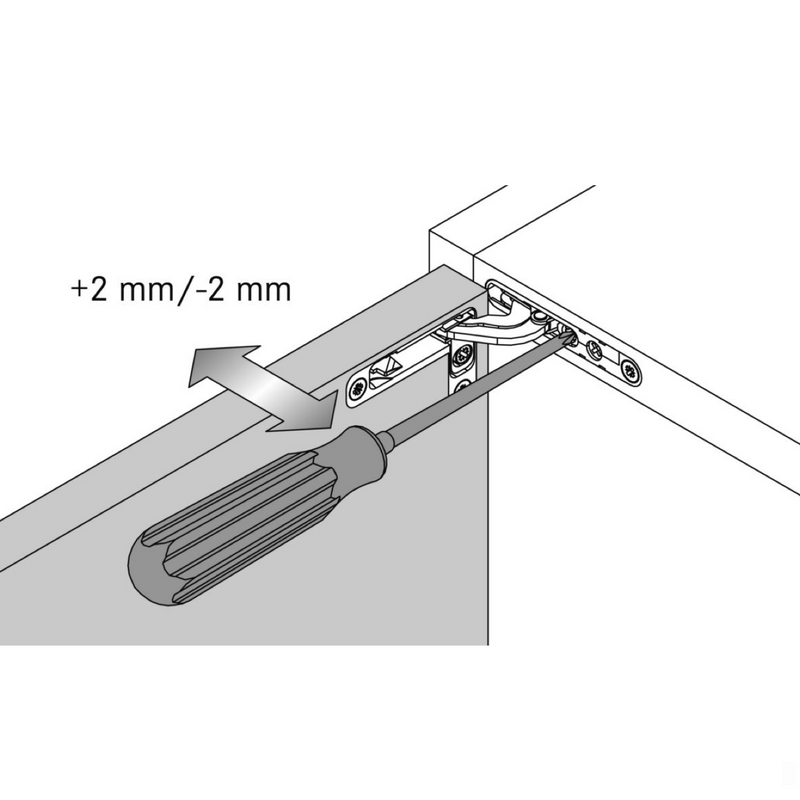 Tiomos H invisible hinge by G*Grass chrome for wooden and aluminum doors