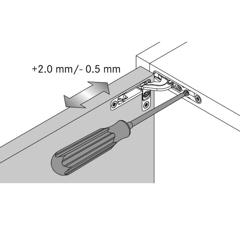 Tiomos H invisible hinge by G*Grass chrome for wooden and aluminum doors