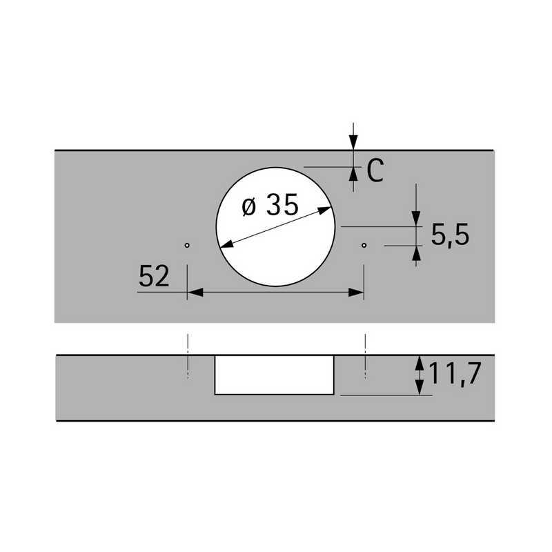 Dobradiça angular Hettich Intermat 9943 110º niquelada