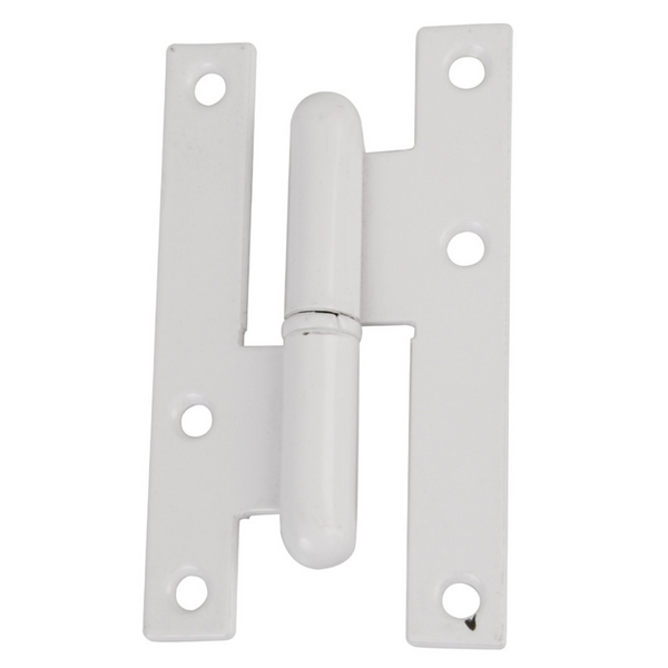 Pernio de puerta de canto recto de acero blanco sin remate de 95 x 52 mm