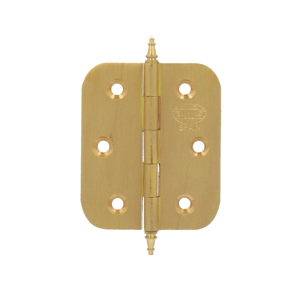 Brass hinge with 60x50mm matte gold round edge finish