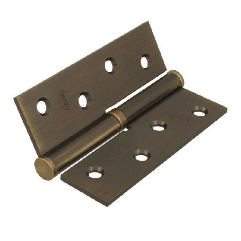 Pernio rectangular canto recto fabricado en acero en acabado cuero 100x70 mm